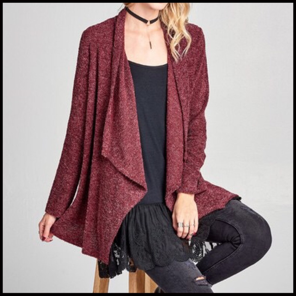 Textured Waterfall Cardigan - Picture 2 of 5